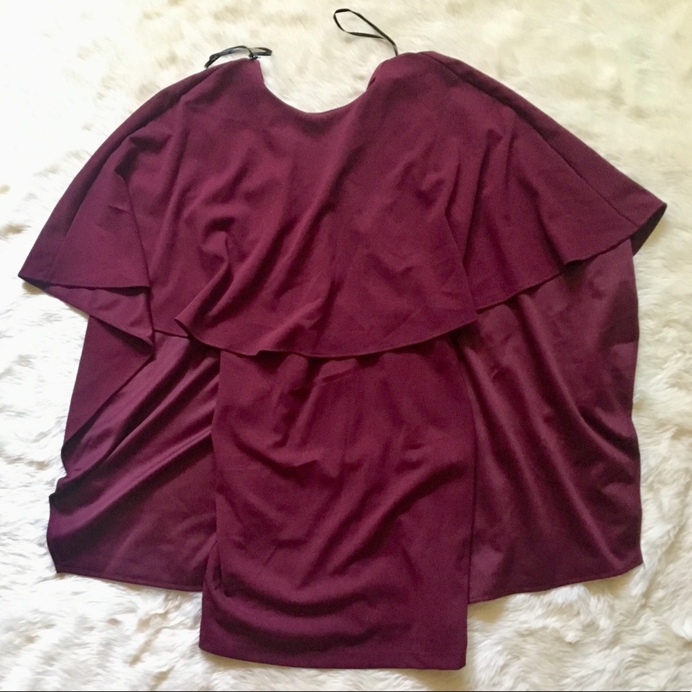 Lulu's Burgundy Cape Dress